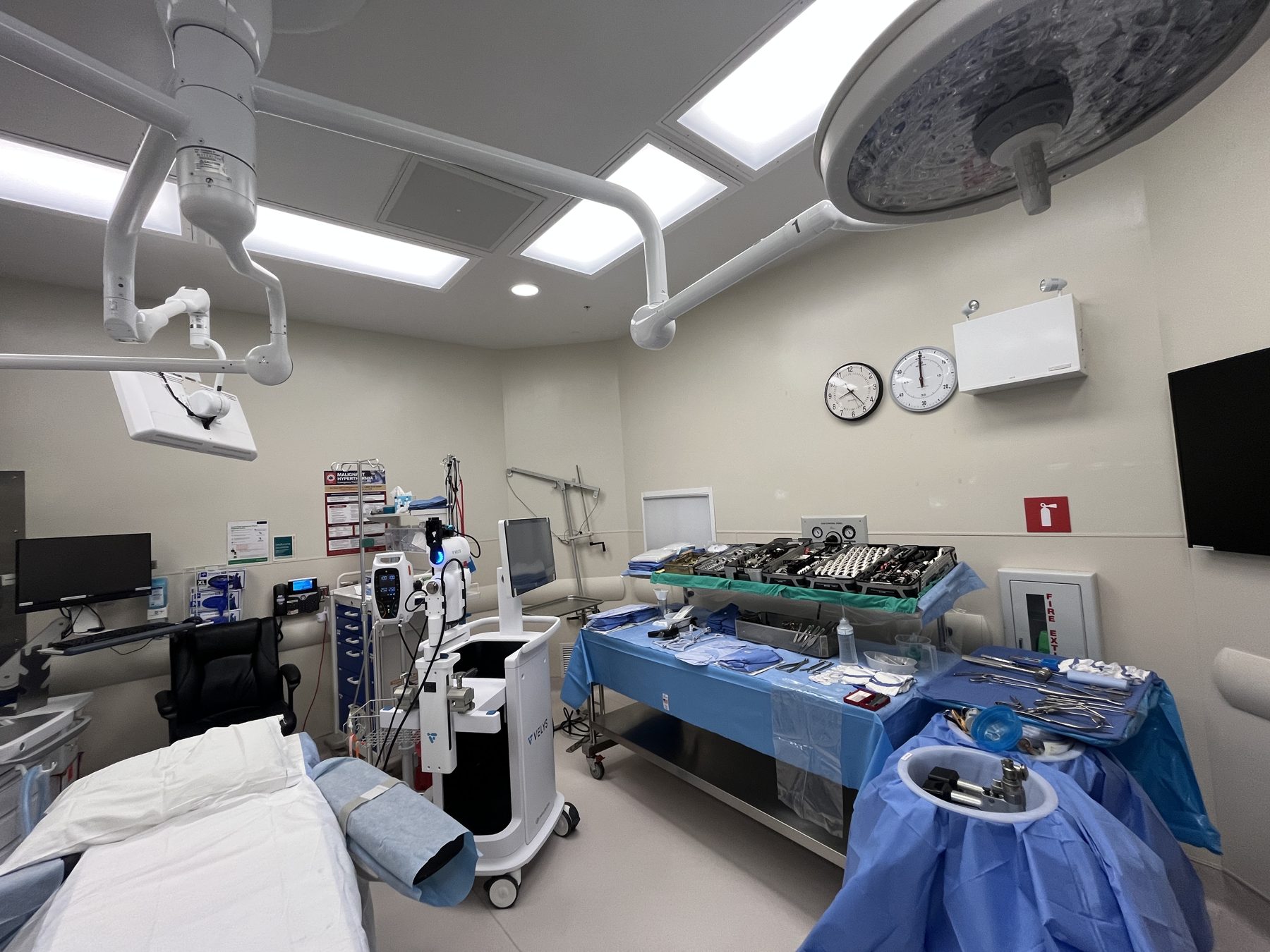 Clean, freshly finished hospital surgical suite in the Sacramento region